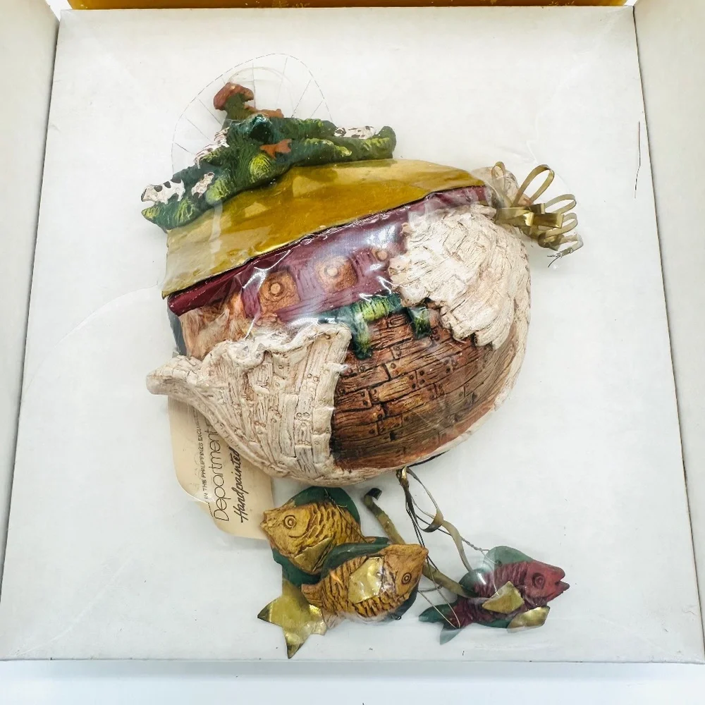 Department 56 Noah’s Ark Dove Christmas Ornament Large Folk Art Style